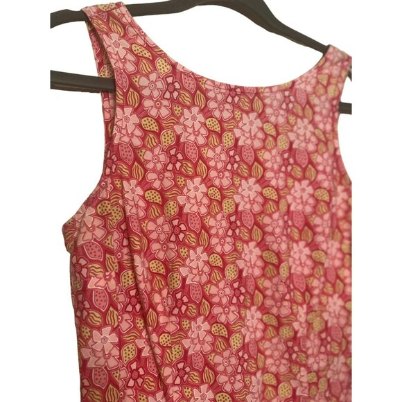 VTG Expressions Y2K Pink Floral Midi Dress Sleeveless A-Line Summer Dress Size M - Picture 5 of 7